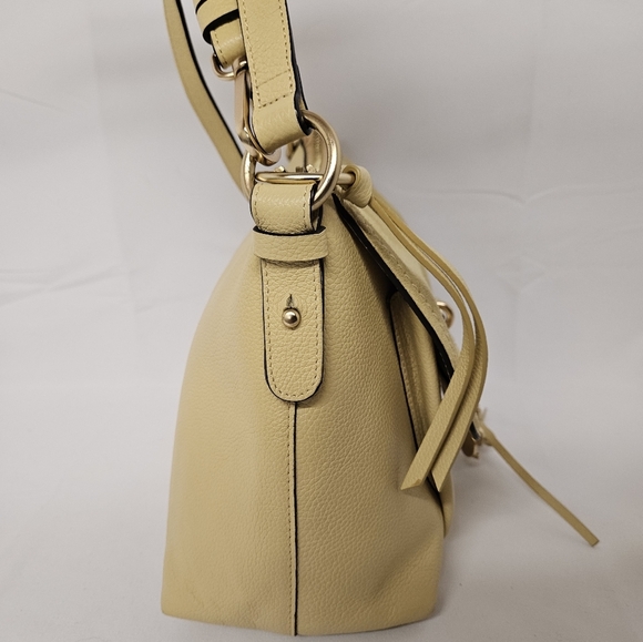 See By Chloe Joan Two Way Leather And Suede Crossbody Bag In Straw Beige Gold - Picture 4 of 17